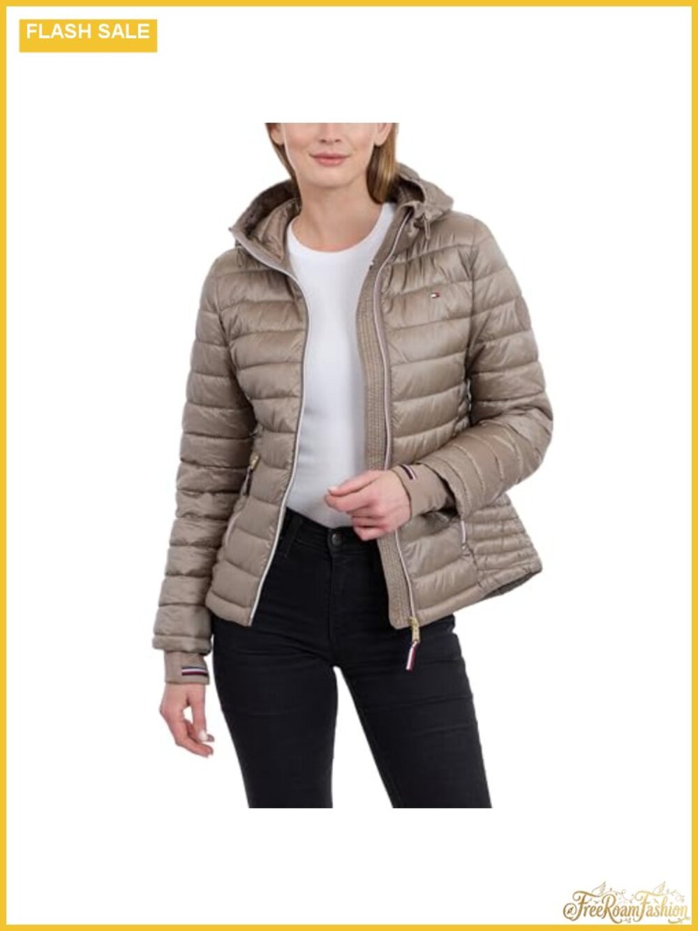 Lightweight Packable Puffer Jacket with Hood & Travel Bag